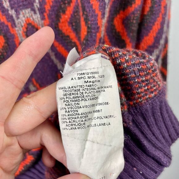 Sportmax by MaxMara Fairisle Jacquard Wool/ Angora/ Mohair Sweater Dress Size S - Picture 5 of 9